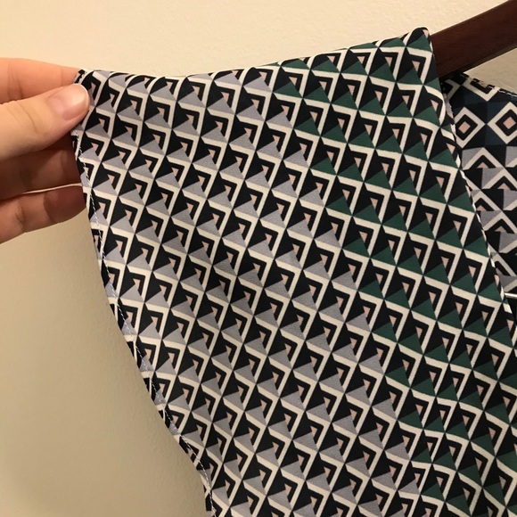 Parker Geometric Wrap Blouse tank XS green blue - Picture 6 of 10